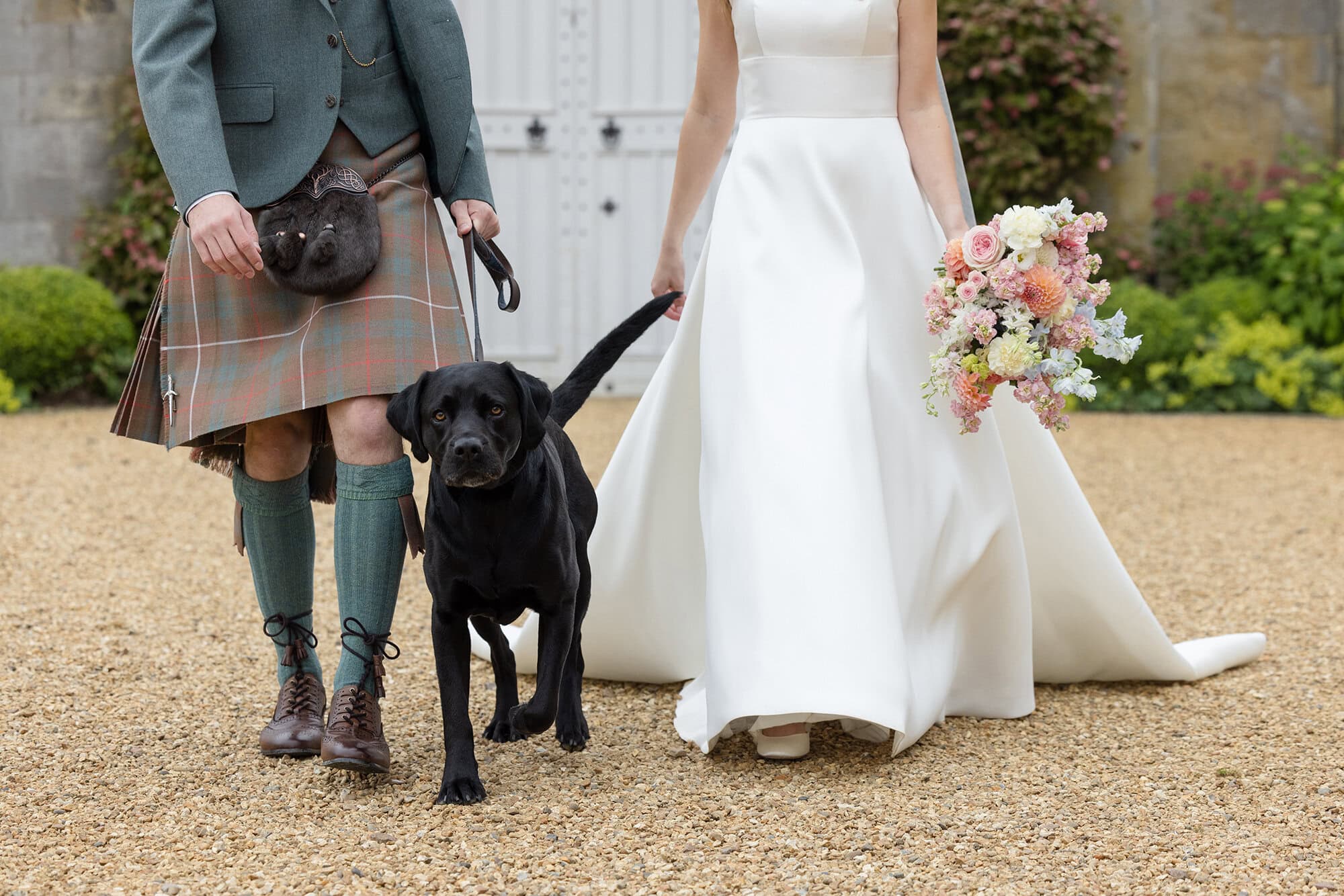 Dog at Wedding Dundas Castle