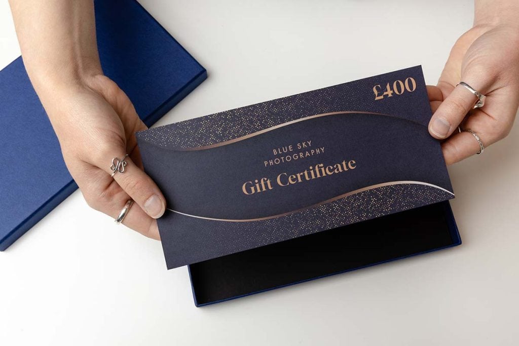 blue sky photography gift certificate